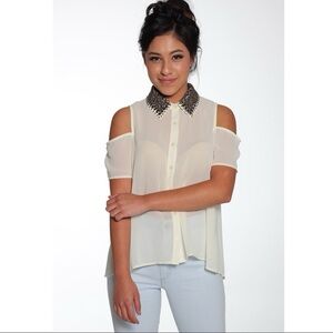 Nasty Gal Lush Top with Embellished Collar